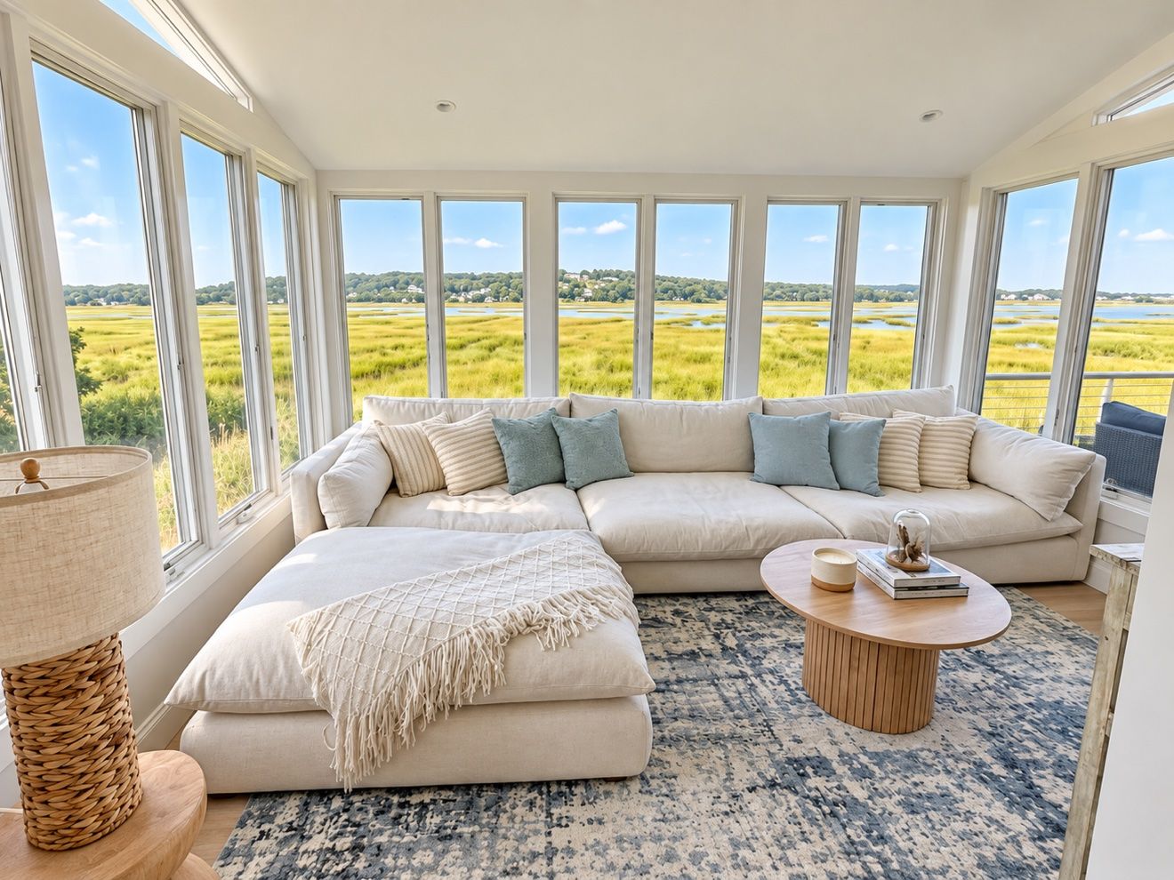 Sunroom at The Egret’s Nest overlooking the South River wetlands
